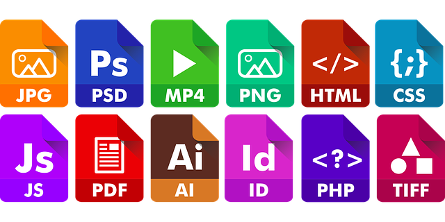 Jpg, Psd, Mp4, Png, Html, Css, Js, Pdf, Ai, Id, Php and Tiff files
