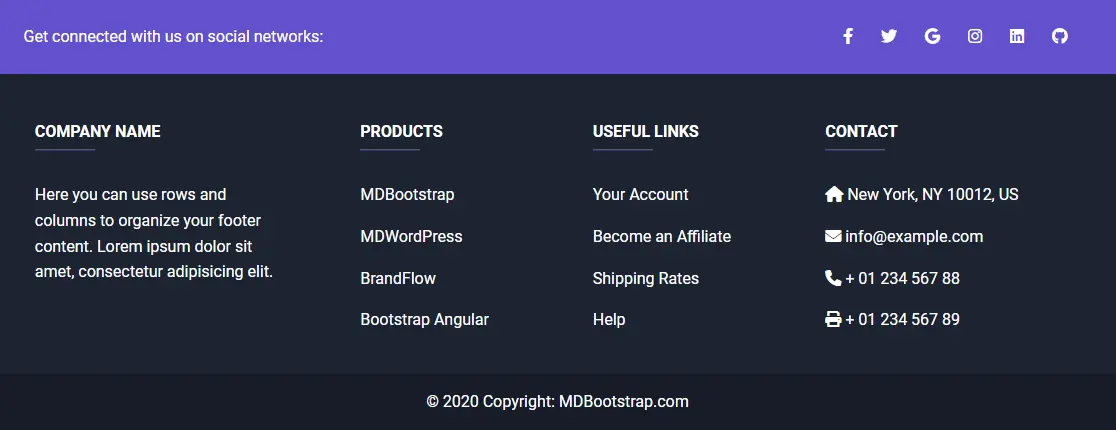 simple footer in 2024